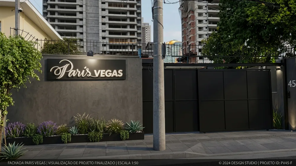 Fachada do showroom da Paris Vegas em Brooklin - São Paulo