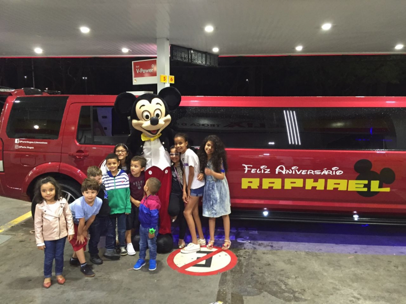 Aluguel de Limousine para Festa Infantil com Personagem Luz - Aluguel de Limousine para Formatura